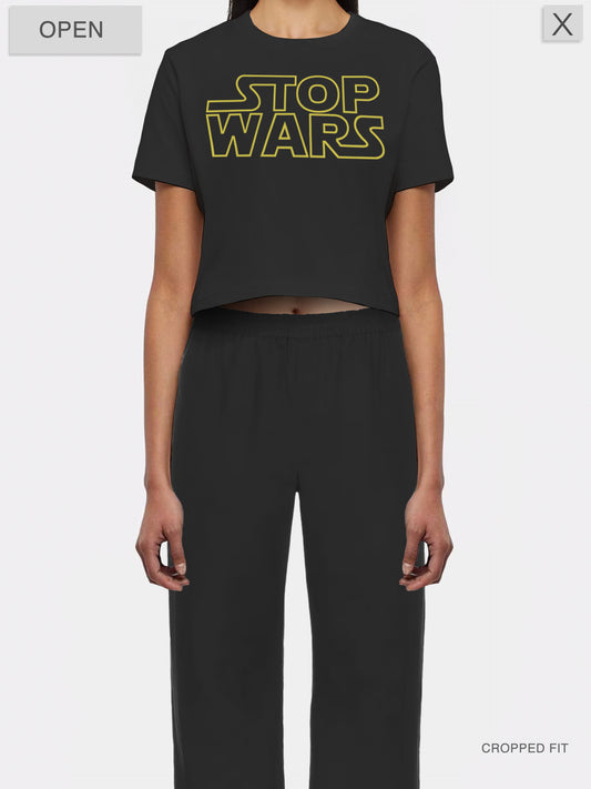 WMNS | "Stop Wars" Cropped Tee